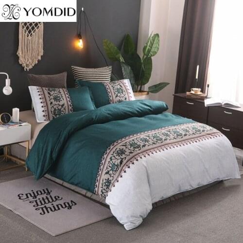 Simple Printing Duvet Cover Sets Polyester Plain Printed Bedding Set Reactive Printing Duvet Cover With Pillowcases Bedding Set