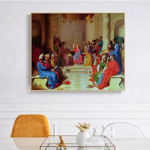 Jesus Among the Doctors Posters and Prints Wall Art Canvas Famous Painting Cuadros Pictures for Living Room Home Decoration