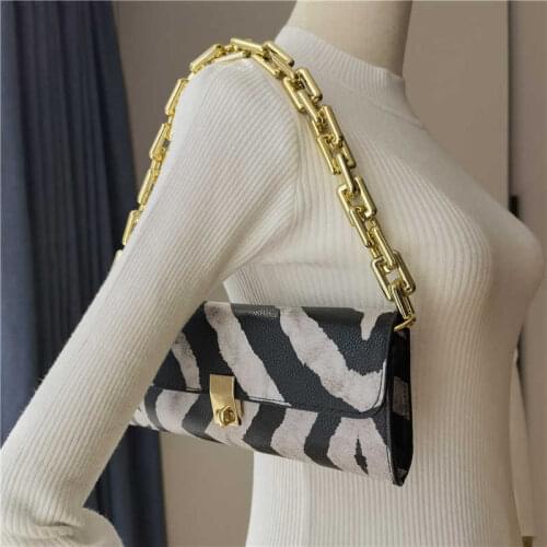 Real ShotHot Sale Ins Zebra Pattern Chain Bag Female New Fashion All-match Shoulder Bag Handbag Female