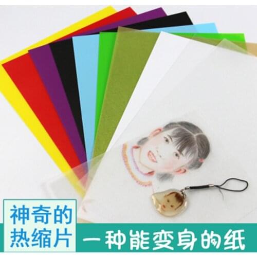 10Pcs A4 Size Multicolor Shrinks film Plastic Sheet DIY Resin decorating unprintable films Toys Craft Material 0.3mm thickness