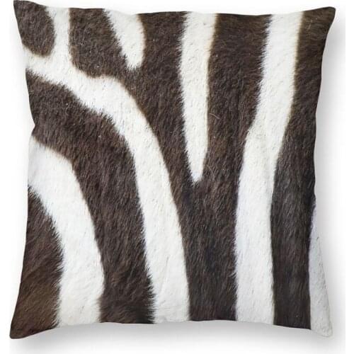 Zebra Striped Pattern Animal Fur Throw Pillow Cover Home Decor Zebra Leather Texture Lover Cushion Cover Pillowcover