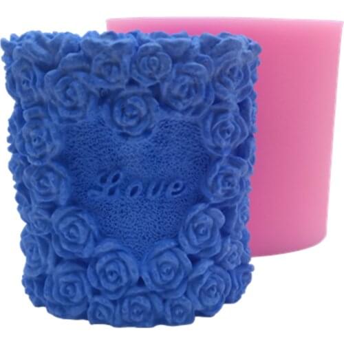 Lovely Wedding Art Candle Mold 3D Rose Soap Candle Molds Decorating Silicone Mold for Candle Making