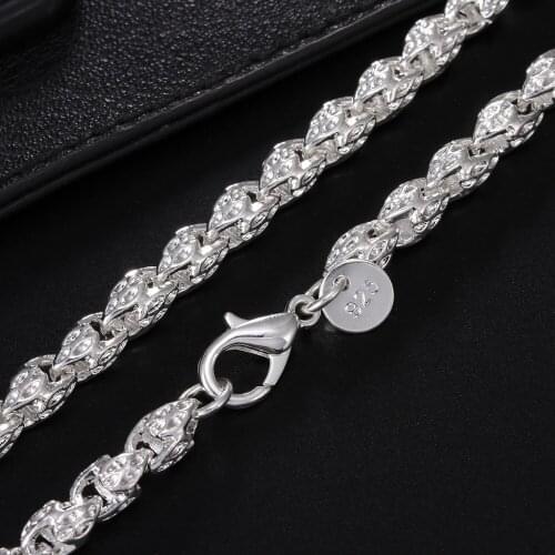 Luxury design 925 Sterling Silver 20-24Inch 5MM Faucet Chain Necklace For Woman Man Fashion Wedding Birthday Jewelry nice Gift