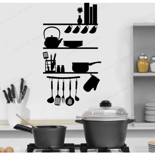 Kitchen Shelves Utensils Wall Decal Kitchen Decor Removable Wall Art mural HJ920