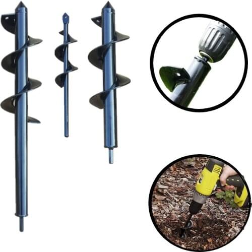 Auger Flower Planter Spiral Drill Bit Tool Hex Shaft Hole Digger Yard for Seedlings Flower Bulbs Planting