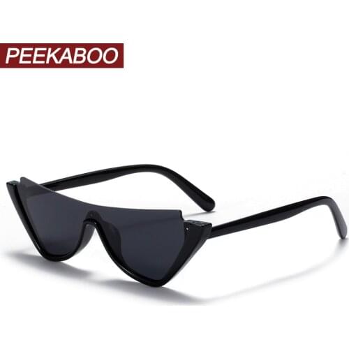 Peekaboo half frame sunglasses for women retro style black leopard ladies sun glasses cat eye uv400 female drop shipping 2021