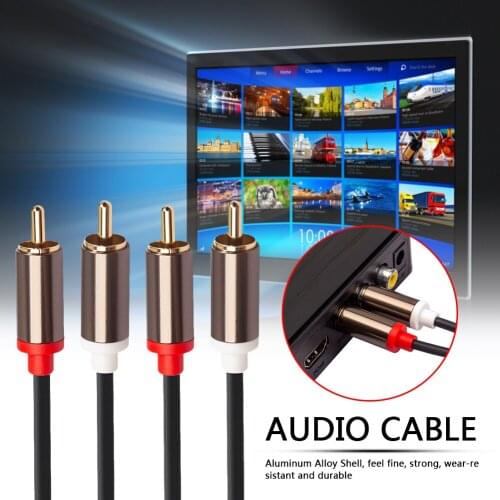 TV Amplifier Speaker Cable 1m 2m 3m Male to Male Audio Cord 2 RCA to 2 RCA Small Household Music Audio Decoration