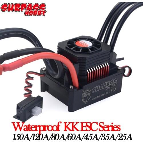 SURPASS HOBBY Waterproof 150A 120A 80A 60A 45A 35A 25A ESC Brushless Senseless Speed Controller for 1/8 1/10 1/12 1/20 RC Car