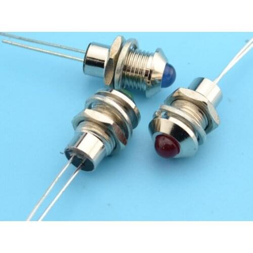 Waterproof LED indicator light 8mm mounting signal lamp 12V