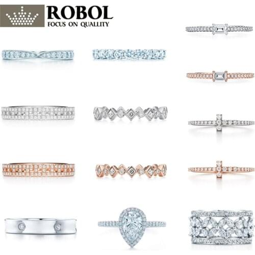 09 High Quality Original 925 Sterling Silver Ring with Original Engraved Luxury Jewelry Woman Jewelry Gift Free Shipping