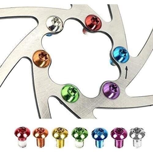 12Pcs Colorful Bike Bicycle Disc Brake Rotor Fixing Screws Torx Bolts T25 M5x10mm MTB Bike Alloy Steel Disc Brake Rotor Bolts