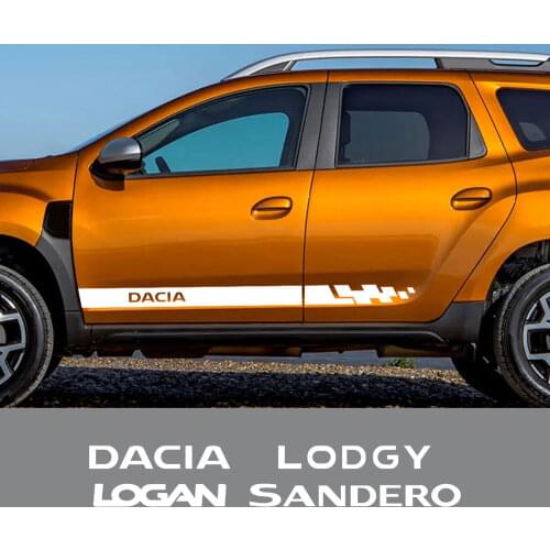 2PCS Car Door Side Stickers For Dacia Duster 1.0 Tce GPL Sandero Xplore Stepway Logan Auto Accessories Vinyl Film Decals