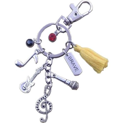 32 Styles Music Lover Beth Violin Microphone Musical Symbols Keychain Key Ring Charm Women Men Female Party Gift BU033-064