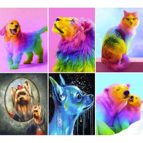 5D Diamond Embroidery Anmial Chihuahua 5D DIY Diamond Painting Colored dog Diamond Mosaic Rhinestones Home Decoration Cat FG1829