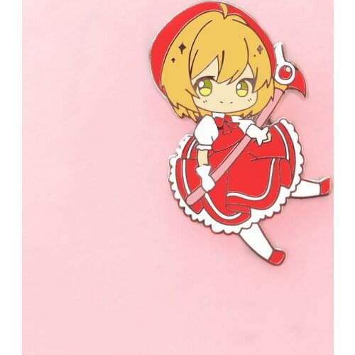 Cardcaptor Sakura Hard Enamel Pin Kawaii Anime Pastel Magical Girl Medal Brooch Card Captor Jewelry Fans Gift