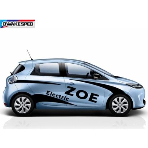 For Renault-ZOE Electricity 1sets Car Whole Body Stickers Racing Sport Styling Auto Door Both Side Decor Vinyl Decals