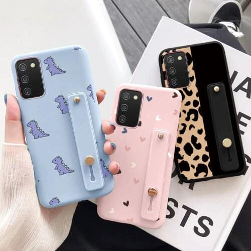 For Samsung A02S Case SM-A025F Wrist Strap Flower Cover For Samsung Galaxy A02s A025F A 02 s Phone Cases 6.5'' Holder TPU Fundas