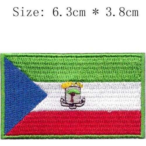 Equatorial guinea embroidery flag patch malabo city island world country emblem for motorcycle club coat iron on sew left chest