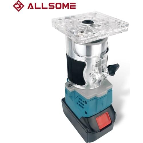 ALLSOME 880W Cordless Electric Trimmer Woodworking Engraving Slotting Trimming Milling Machine Wood Router with Battery