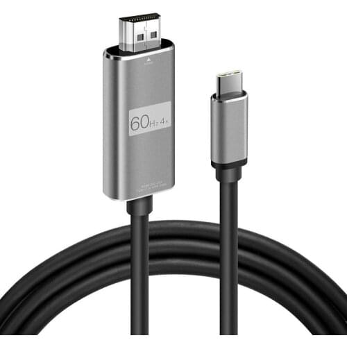 Type-c to HDMI UHD Converter Cable 1.8m 4K 60Hz usb-c to HDMI Compatible with Macbook, Smartphones for TV Projector