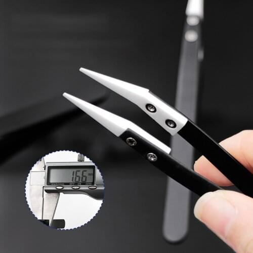 Ceramic Tweezers Head Stainless Steel Handle Anti-Static High-Temperature And Anti-Corrosion Repair Tools
