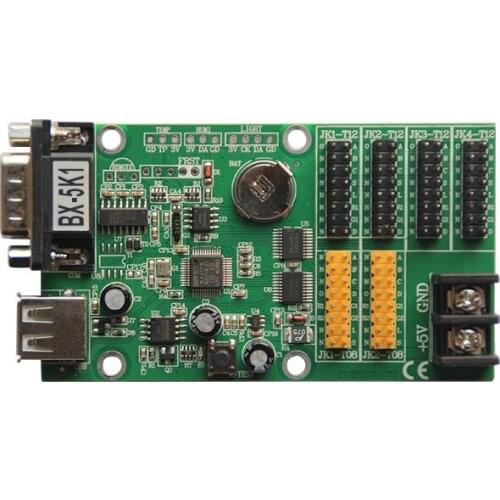 BX-5K1 multi-area Font Library Mode LED Controller 1/16 1/8 1/4 scan and static single color modules and dual color LED display