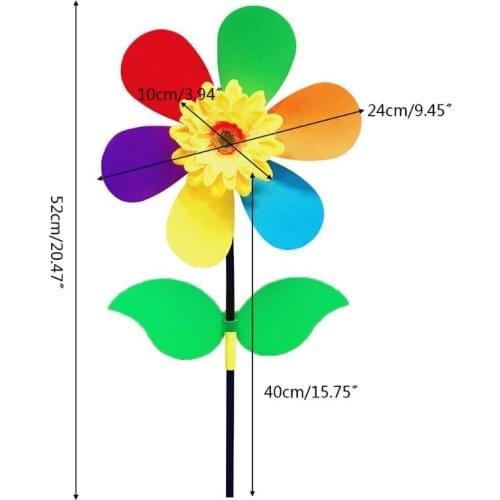 Colorful Sunflower Windmill Wind Spinner Pinwheel Garden Yard Decor Kids DIY Toy