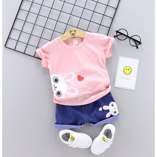 Summer boys girls clothes sets Baby boy fashion cartoon Shirt + Dnim shorts 2 pieces baby cotton clothing set toddler clothing
