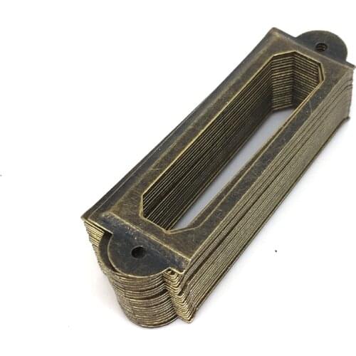 60mm x 17mm Mercantile Industrial Metal Label Holders Antique Bronze Name card Frame Holder Book Plate for Altered Assemblage