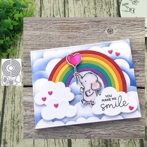 Metal Cutting dies Rainbow Cloud frame Die Cut Scrapbooking Paper Craft Handmade Card Punch Art Cutter Decorative Stencil