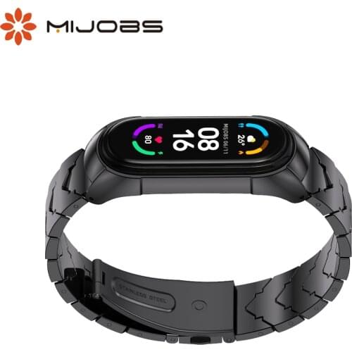 Strap for Mi Band 6 5 4 3 Wristbands Bracelet Mi Band 5 Strap for Mi Band 4 Correa Metal Wrist Belt for Xiaomi Miband 3 Pulseira
