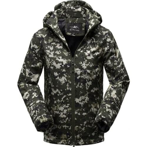 Camouflage Jacket Mens Szip Up Hoodie Pring Autumn Thin Breathable Windproof Single Layer Outdoor Sport Mountaineering Clothing