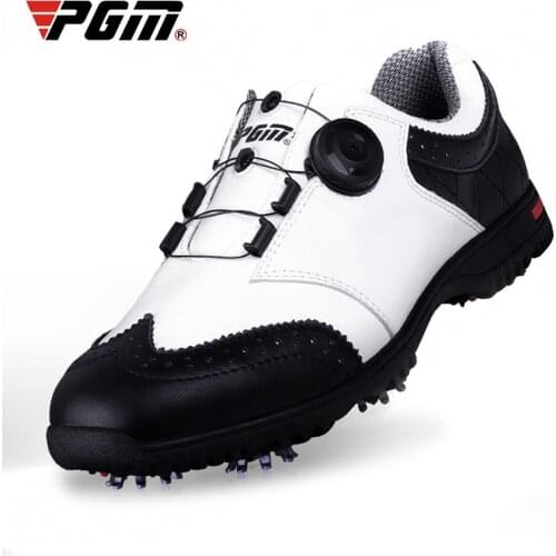Genuine Leather Golf Shoes Mens Waterproof Activities Nail Spikes Sneakers Man Breathable Lace Up Golf Shoes AA51035