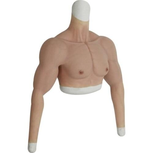 Mens Summer Lifelike Silicone Transgender Realistic Muscle Top Thin Side Stretch