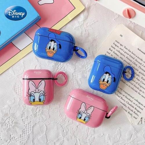 Cartoon Donald Duck Daisy Anime Soft Airpod Case For Apple 1 2 glossy IMD Bluetooth Headset Protective Case For Airpods Pro