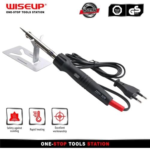 WISEUP Soldering Iron Kit 30W/40W/60W Welding Tool Ceramic Heater 220V Tin Soldering Tips With Soldering Station Repair Tools