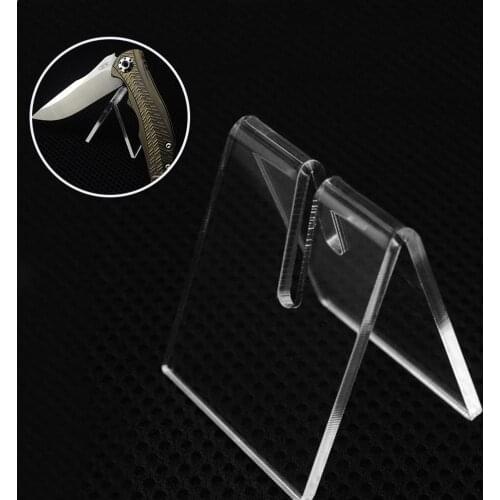 Stand Holder Pocket Knives Small Showcase Rack Collectible Acrylic Clear Folding Holders Plates Cards Outdoor Post Display T4J3