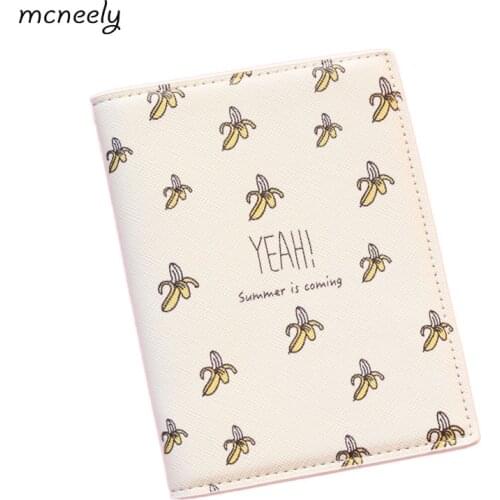 Popular in Japan! 2019 New Style Fruit banana Passport Cover PU Leather Passport Holder Credit Card Holder Size:14*10CM