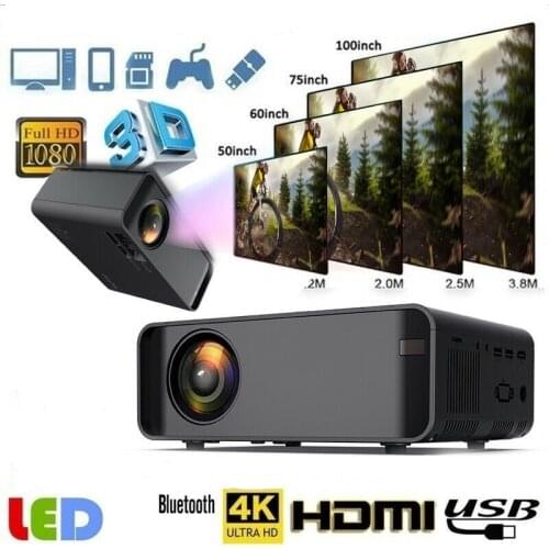 8000 Lumen 1080P WiFi 3D HD LED Mobile Phone Wireless Projector Home Theater DQ-Drop