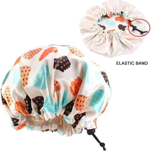 Adjustable Kids Silky Satin Bonnet Sleep Cap Elastic Band Double Layer Children Night Turban Cute Hat Solid Headwear Jewelry