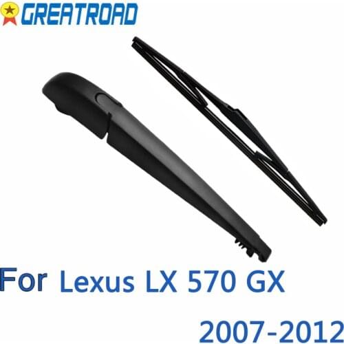 Wiper 12" Rear Wiper Blade & Arm Set Kit For Lexus LX 570 GX 2007-2012 Windshield Windscreen Rear Window