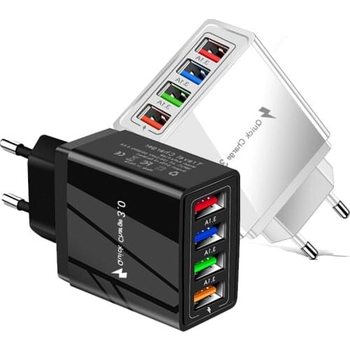 Mobile Phone Chargers 4USB Travel charger Wall Charging For iPhone12 Xiaomi Huawei Samsung Phone Charger Power Supply Adapter