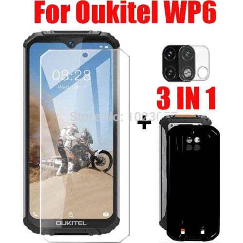 3-in-1 2.5D Glass + Case Cover For Oukitel WP6 Screen Protector Tempered Glass For Oukitel WP6 Camera Glass