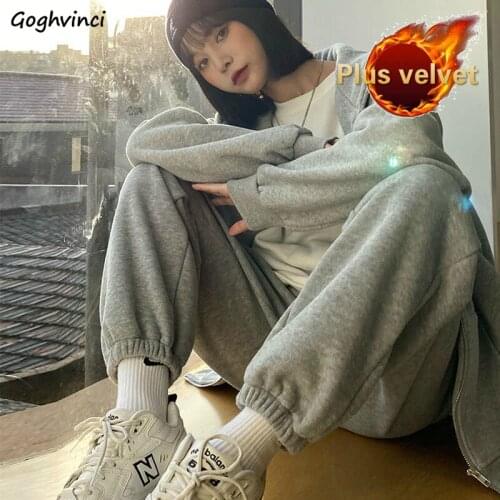 Women Casual Bundle Harem Pants Solid High Elastic Waist Loose Simple All-match Plus Velvet Warm Soft Oversized 4XL Ulzzang Chic