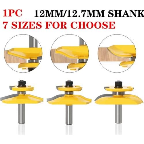 1pc 12mm/12.7mm Shank Raised Panel Router Bit with Backcutter Cove 3-1/4 Tenon Bit Woodworking Milling Cutter for Wood