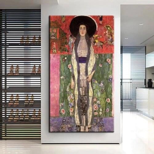 100% Hand Painted Handmade Artist Gustav Klimt Adele No. 2 Abstract Oil Painting Classic Wall Art Pictures Room Decor Frameless