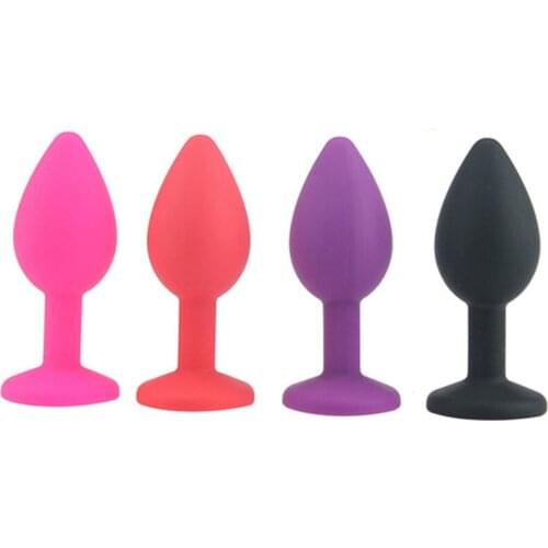 100PCS/lot Small Size Jeweled Rhinestone Silicone Anal Plug Anal Sex Toy Anal Masturbation Butt Stopper for Men Adult Product