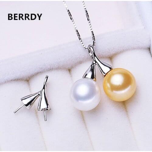 2 PEARLS Fashion Pearl Pendant Mountings, Pendant Findings, Pendant Settings Jewelry Parts Fittings Jewellery Accessories