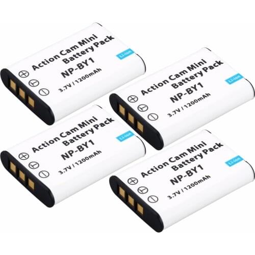 4Pcs Probty NP-BY1 NP BY1 NPBY1 Camera Battery For Sony HDR-AZ1VR AZ1 AZ1V AZ1VR Sport Action Cam Mini Camcorder