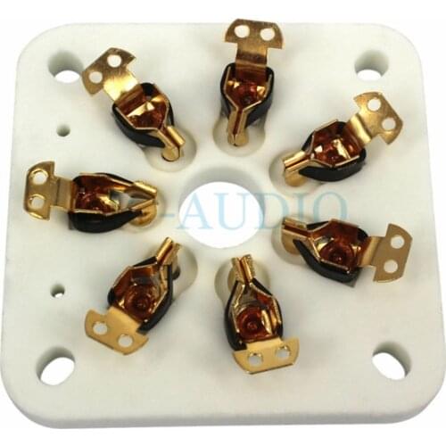 2PCS B7A Gold Plated 7Pins Tube Sockets Ceramic Base For 6C33 3C33 832A 5894 FU-29 FU19 FU32 FU30 VacuumTube Free Shipping